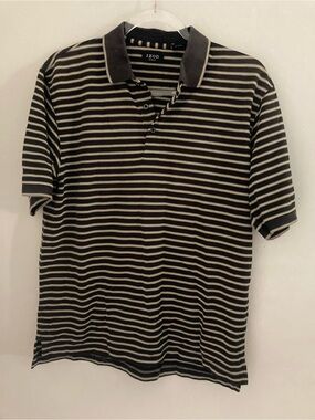 Izod Men’s Black & Cream Striped Polo